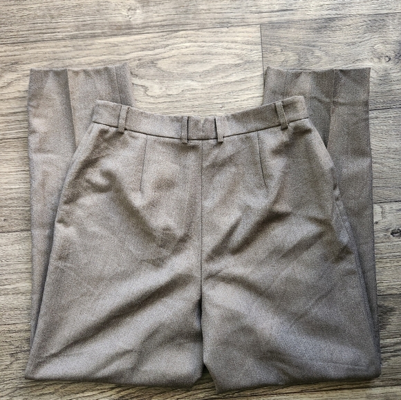 Burberrys Vintage Brown Wool High Waisted Trouser Pants - Picture 9 of 11